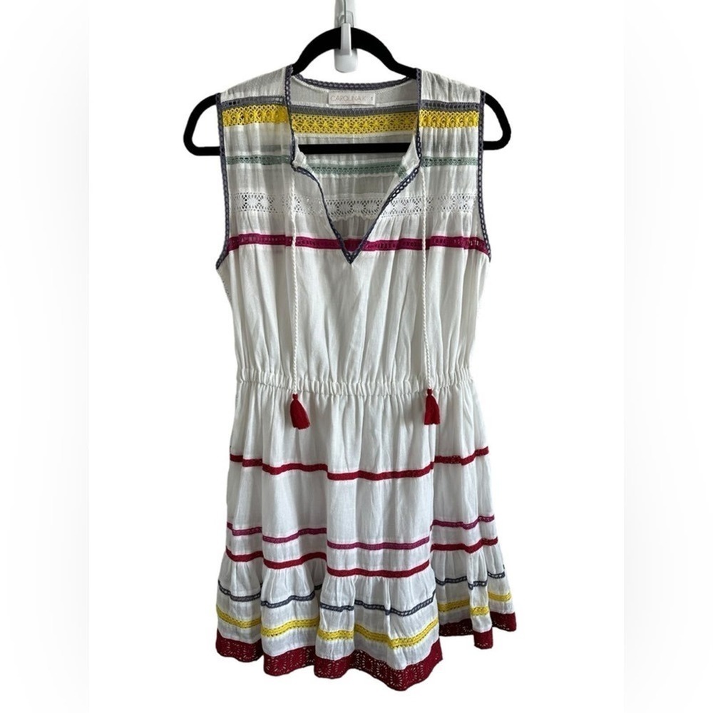 Boho Chic CAROLINA K Embroidered Cotton Gauze Tunic Dress Size S